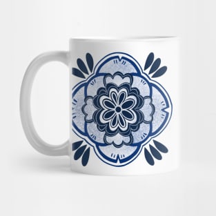 Blue and white florally Mug